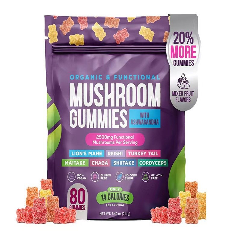 Wholesale Ashwagandha Reishi Coriolus Cordyceps Mushroom Gummies