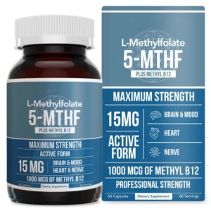 Folate Capsules L-Methylfolate Capsules (5-MTHF) Bottle Packaging